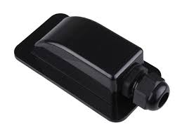 Roof / Wall Mounting Plate for Solar Cables - Black - One Connector